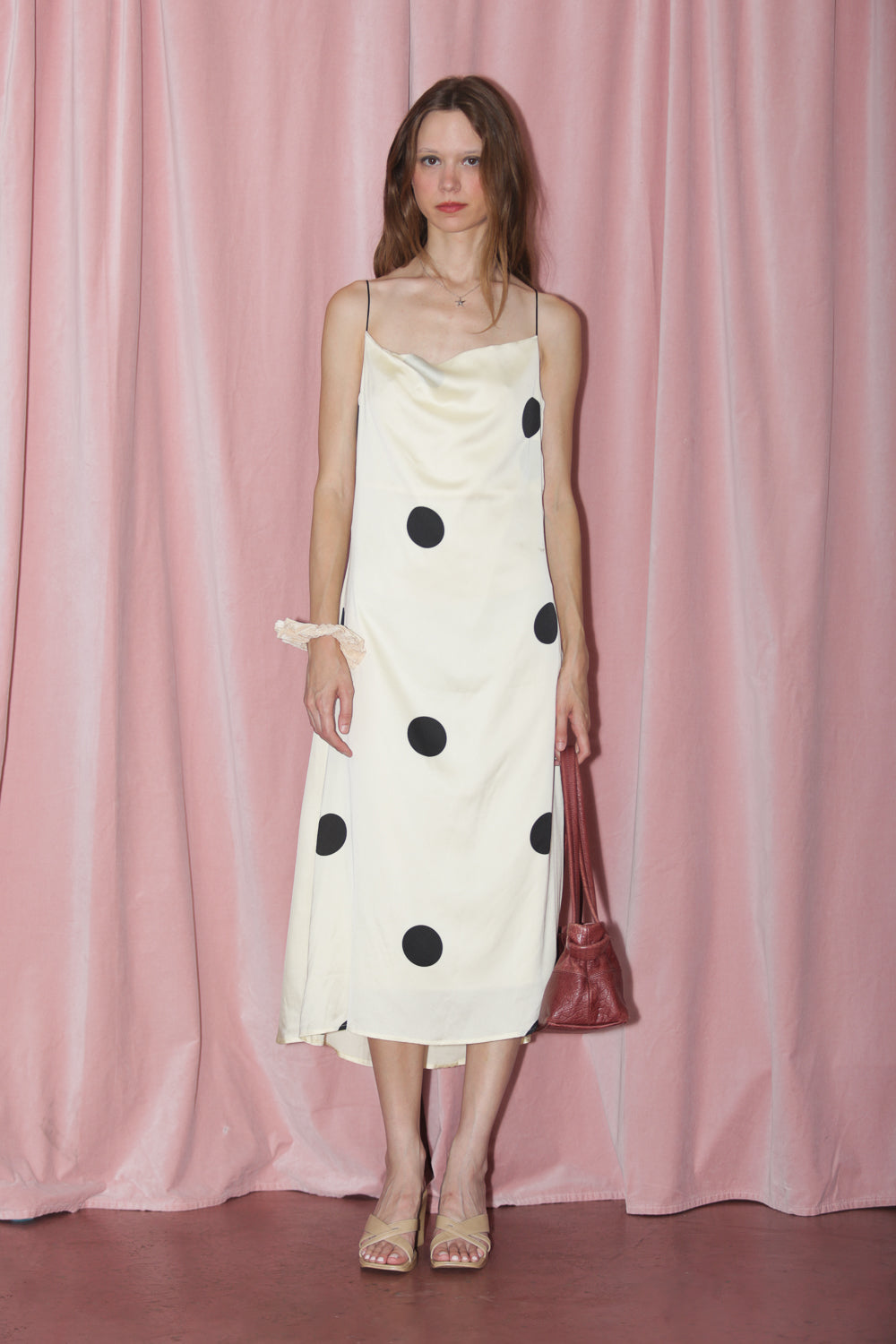 White & Black Polka Dot Dress (S-M)