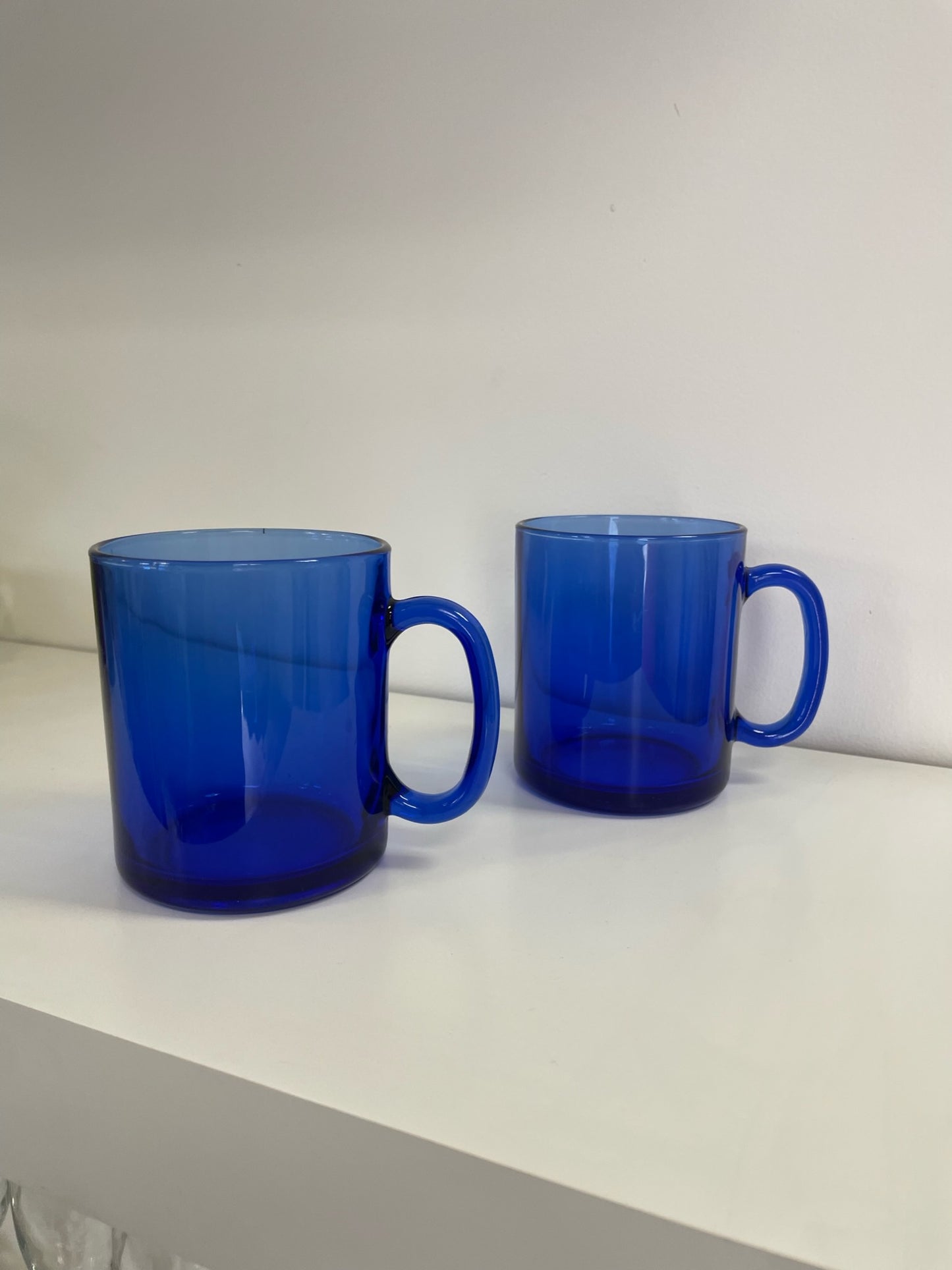 Royal Blue Glass Mug Set