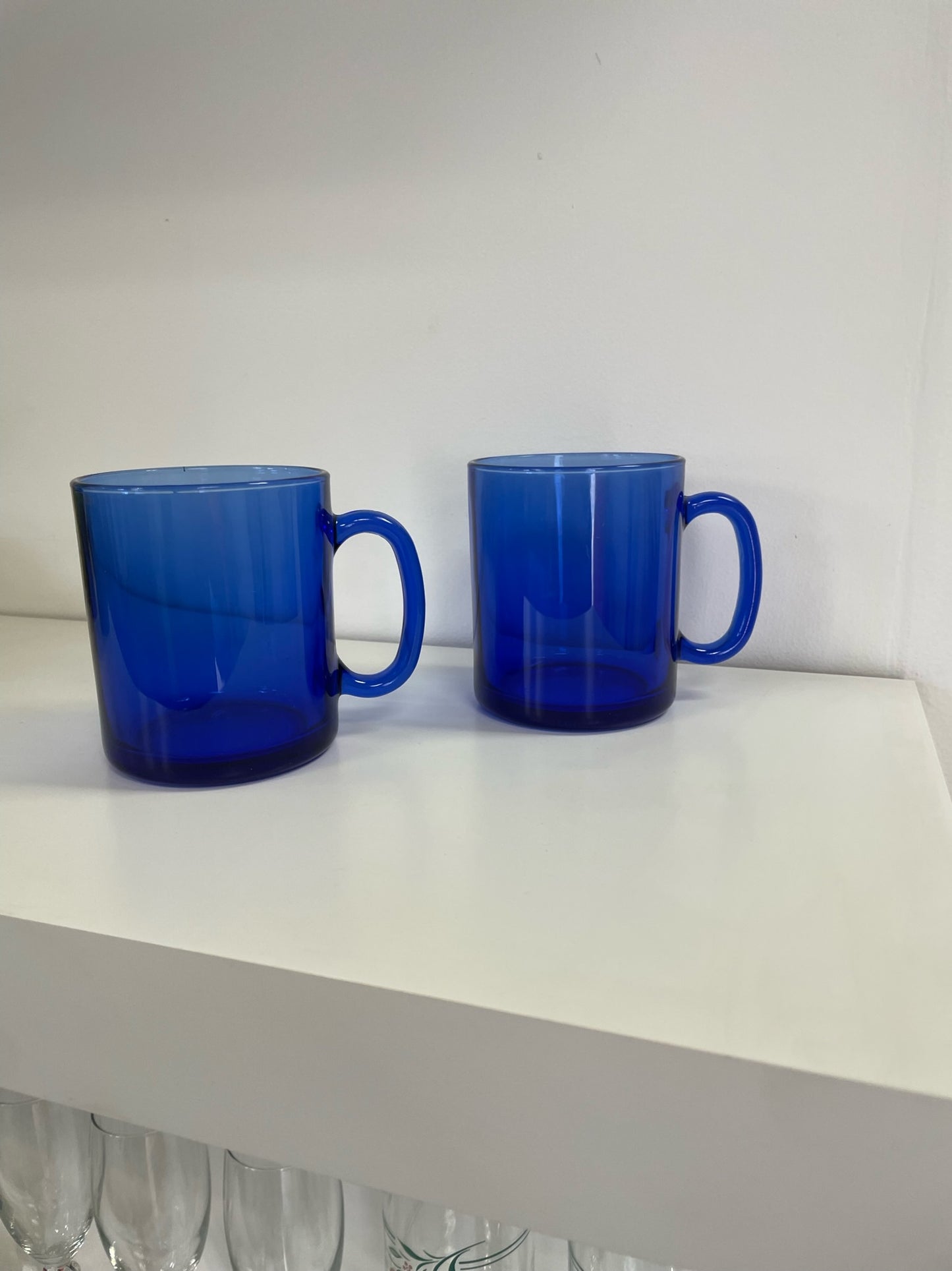 Royal Blue Glass Mug Set