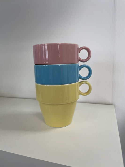 Vintage Stacking Coffee Mug Set