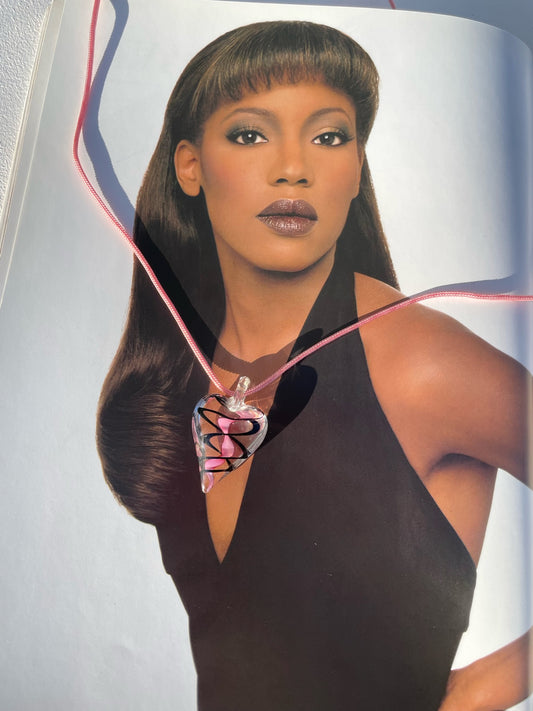 Vintage Heart Glass Pendant Necklace