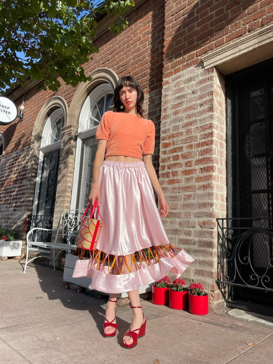 Pink Satin Skirt (S)