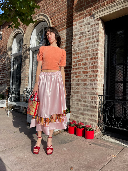 Pink Satin Skirt (S)