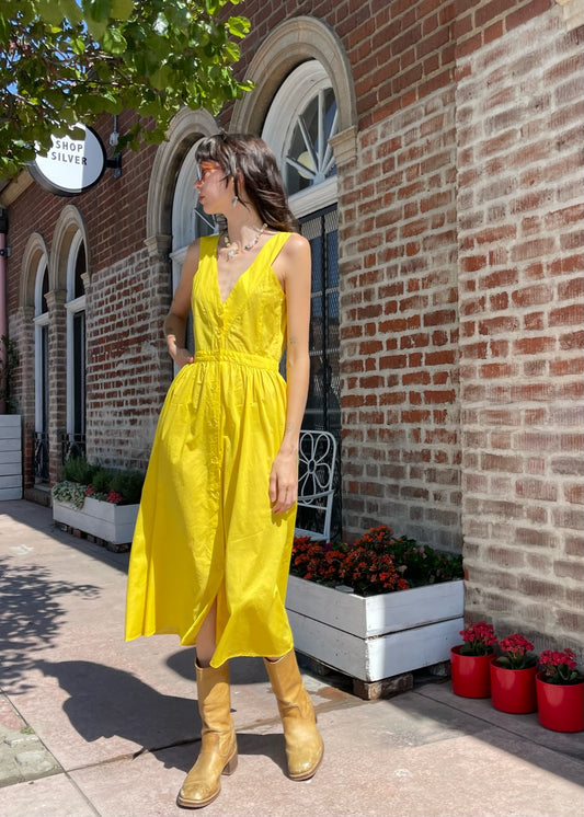 Yellow Cotton Dress (M)