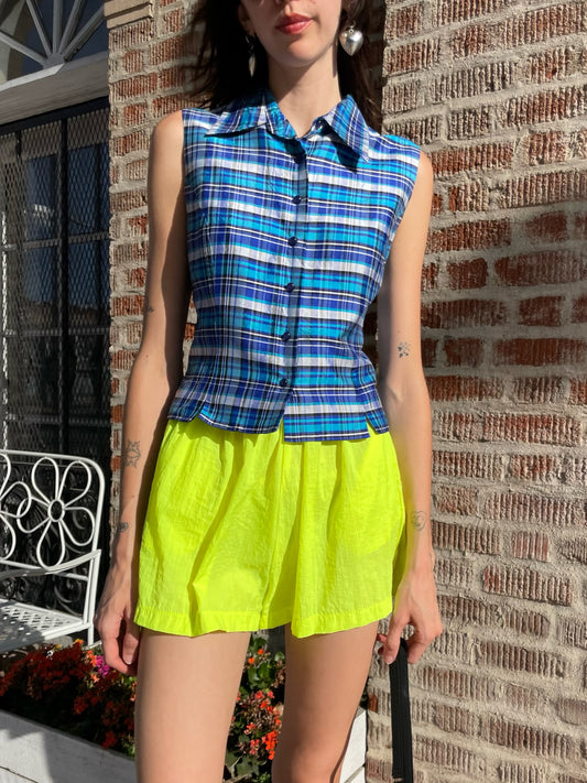 Silk Plaid Vest (S)